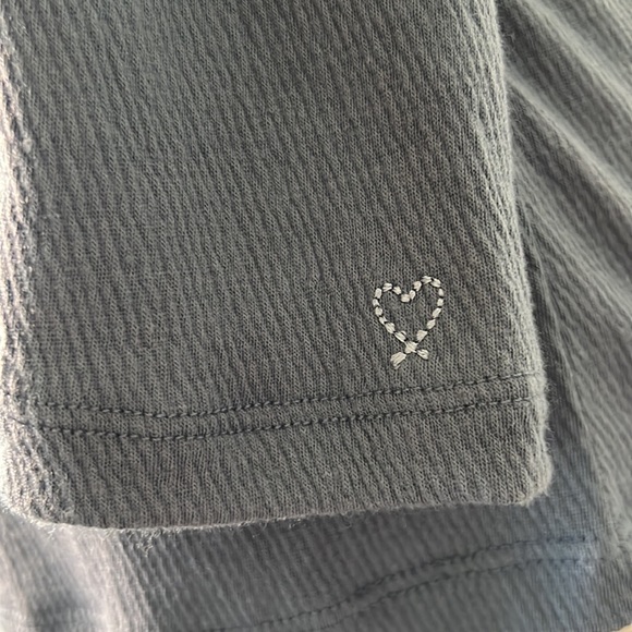 🎖️HP🎖️Stella&Dot Ruched long sleeve crinkle top, S, puff shoulder, slate - Picture 3 of 9